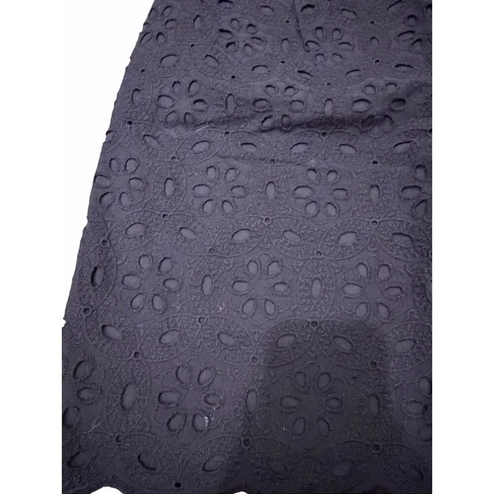 Talbots navy eyelet mini skirt- size 6